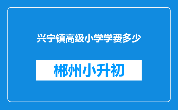 兴宁镇高级小学学费多少