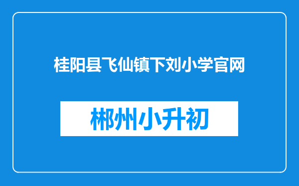 桂阳县飞仙镇下刘小学官网