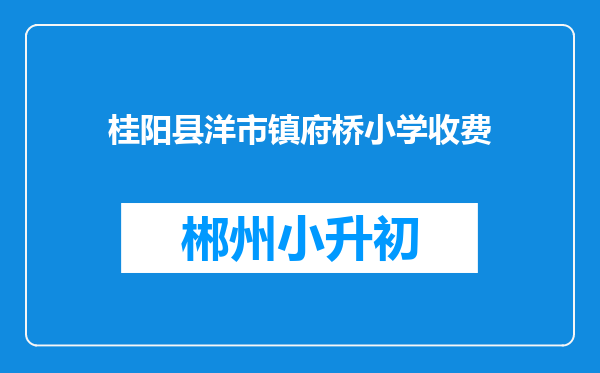 桂阳县洋市镇府桥小学收费