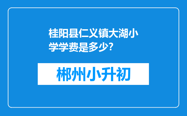 桂阳县仁义镇大湖小学学费是多少？