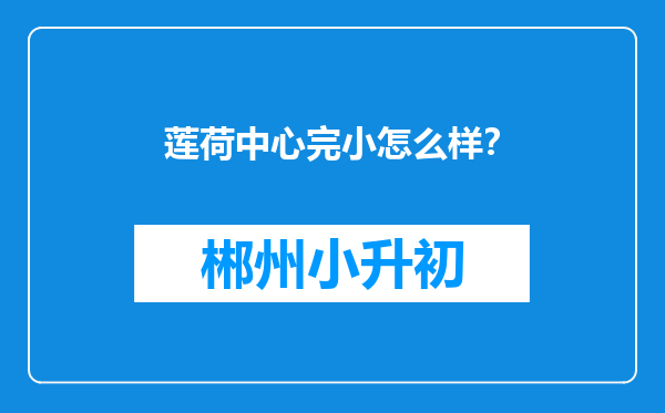 莲荷中心完小怎么样？