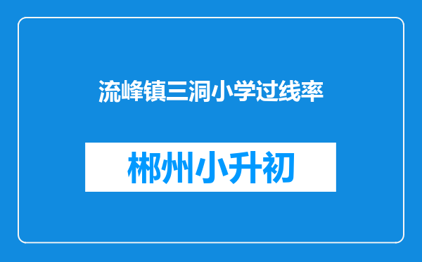 流峰镇三洞小学过线率