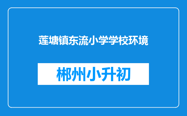 莲塘镇东流小学学校环境