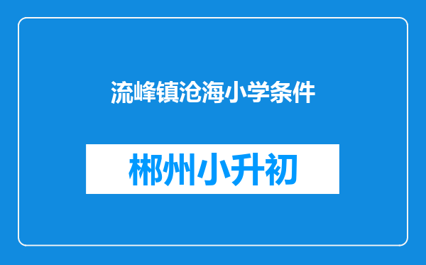 流峰镇沧海小学条件
