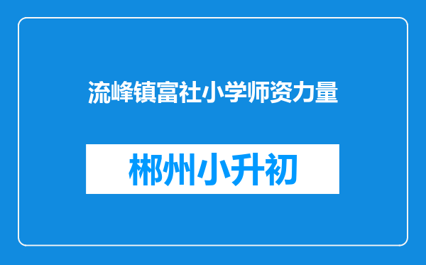 流峰镇富社小学师资力量