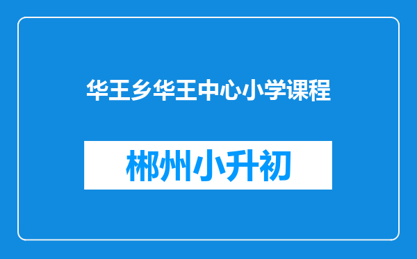华王乡华王中心小学课程