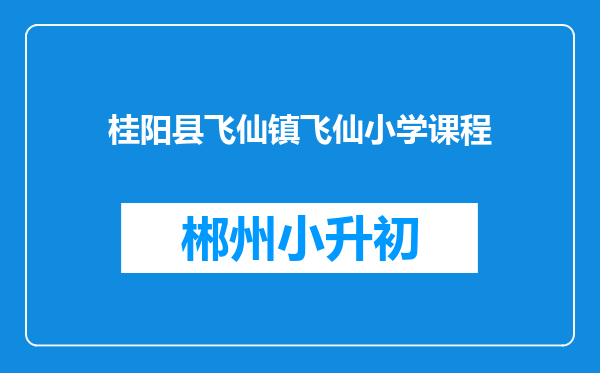 桂阳县飞仙镇飞仙小学课程
