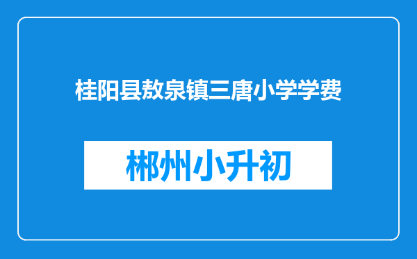 桂阳县敖泉镇三唐小学学费