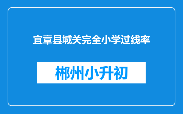 宜章县城关完全小学过线率