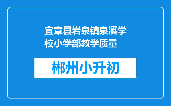 宜章县岩泉镇泉溪学校小学部教学质量