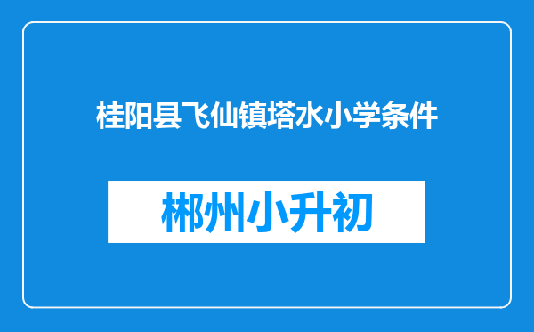 桂阳县飞仙镇塔水小学条件