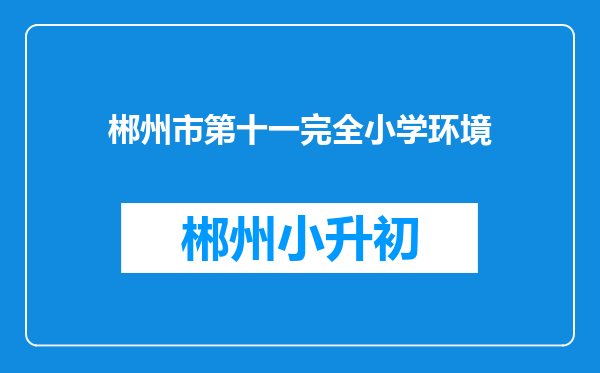 郴州市第十一完全小学环境