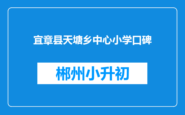 宜章县天塘乡中心小学口碑