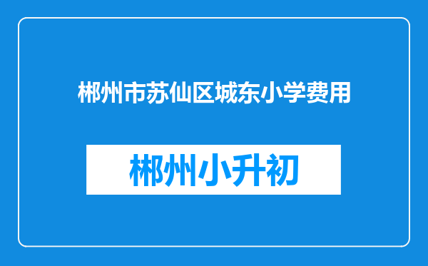 郴州市苏仙区城东小学费用