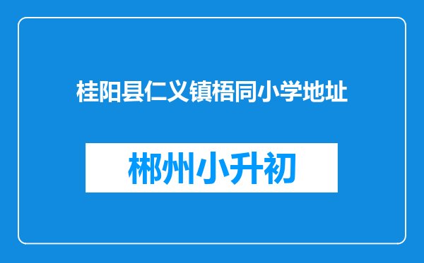 桂阳县仁义镇梧同小学地址