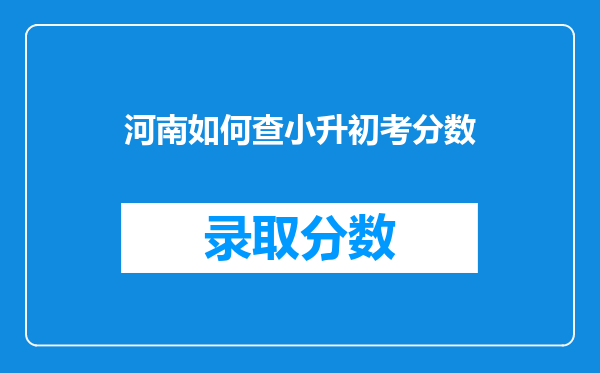 河南如何查小升初考分数