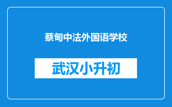 蔡甸中法外国语学校