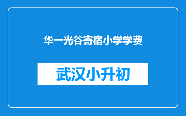 华一光谷寄宿小学学费
