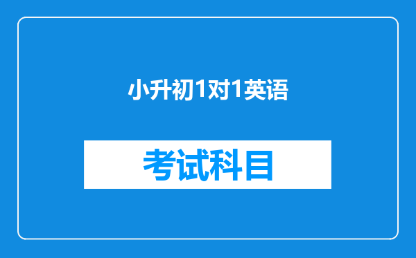 小升初1对1英语