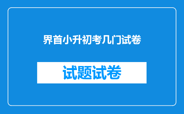 界首小升初考几门试卷