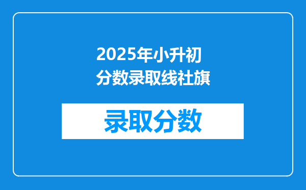 2025年小升初分数录取线社旗