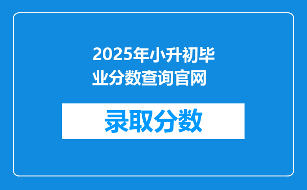 2025年小升初毕业分数查询官网