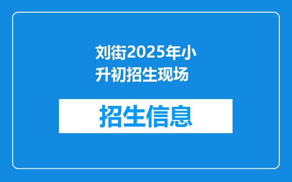 刘街2025年小升初招生现场