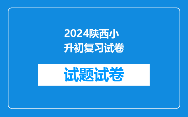 2024陕西小升初复习试卷