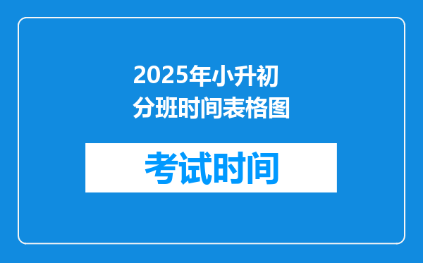 2025年小升初分班时间表格图