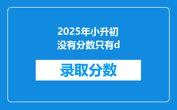 2025年小升初没有分数只有d