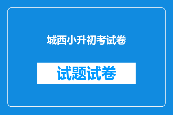 城西小升初考试卷
