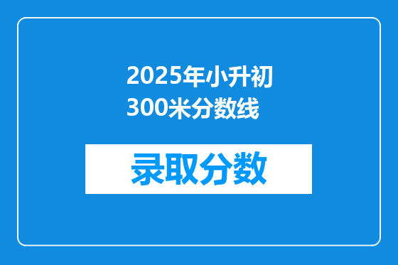 2025年小升初300米分数线