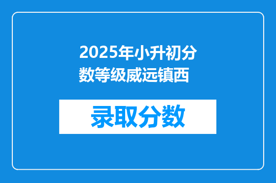 2025年小升初分数等级威远镇西