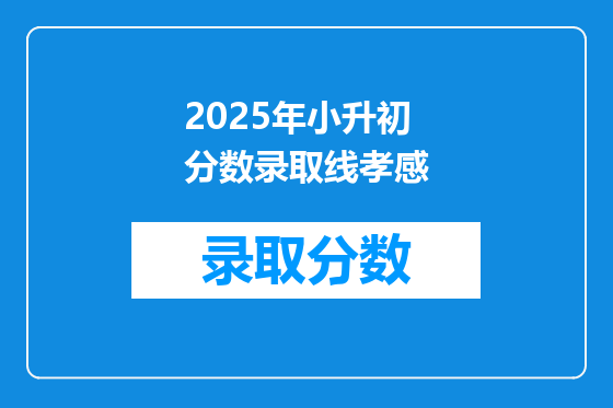 2025年小升初分数录取线孝感