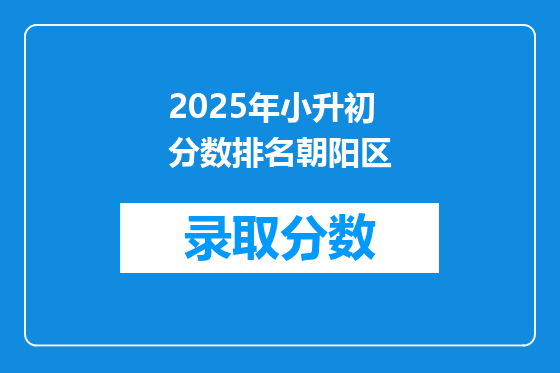 2025年小升初分数排名朝阳区