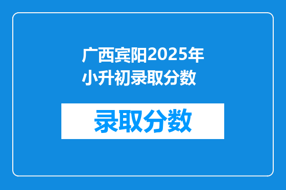 广西宾阳2025年小升初录取分数