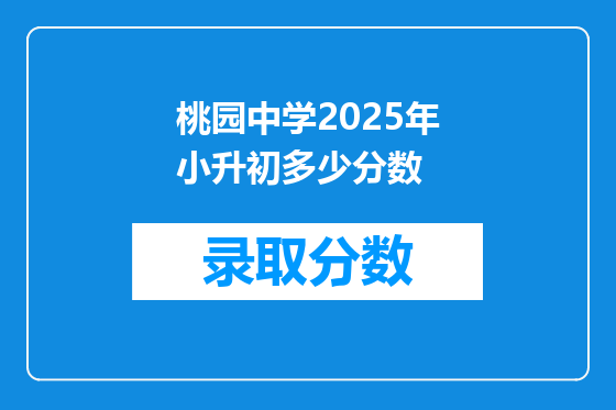 桃园中学2025年小升初多少分数