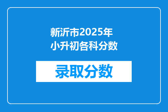 新沂市2025年小升初各科分数