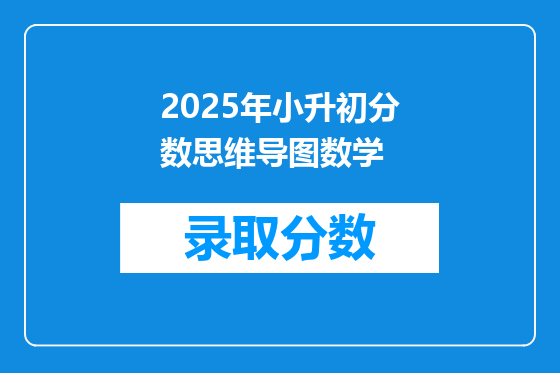 2025年小升初分数思维导图数学