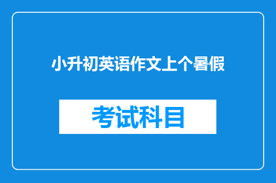 小升初英语作文上个暑假