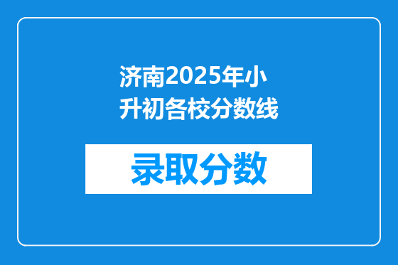 济南2025年小升初各校分数线