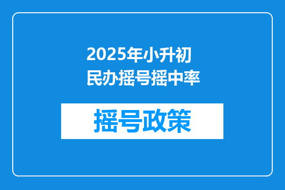 2025年小升初民办摇号摇中率