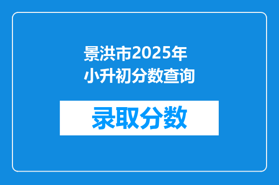 景洪市2025年小升初分数查询