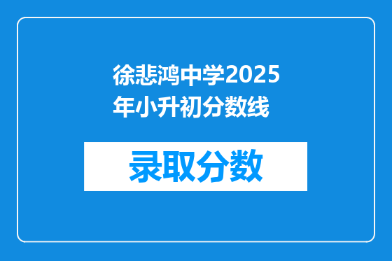 徐悲鸿中学2025年小升初分数线