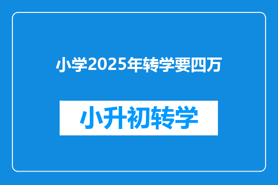 小学2025年转学要四万