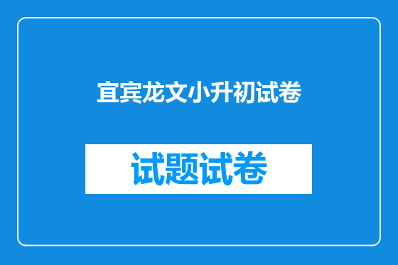 宜宾龙文小升初试卷