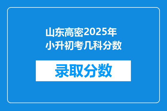 山东高密2025年小升初考几科分数