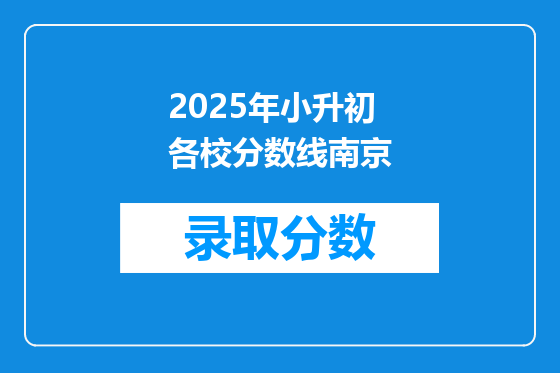 2025年小升初各校分数线南京