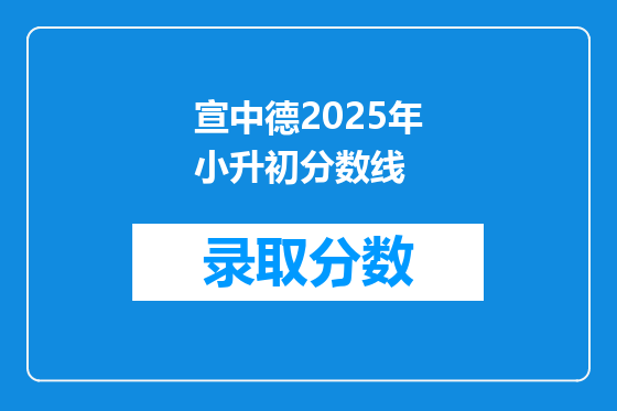 宣中德2025年小升初分数线