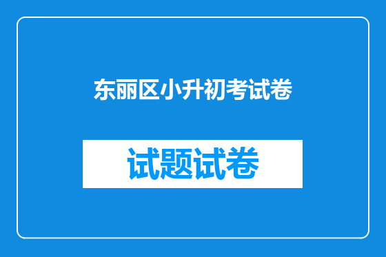 东丽区小升初考试卷